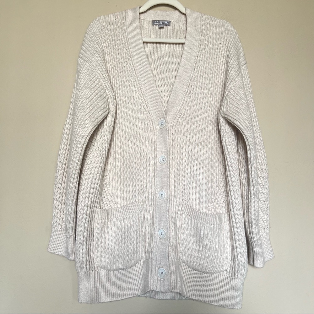 J. Crew Alpaca Oversized Boyfriend Cardigan Knit Sweater - Picture 3 of 6